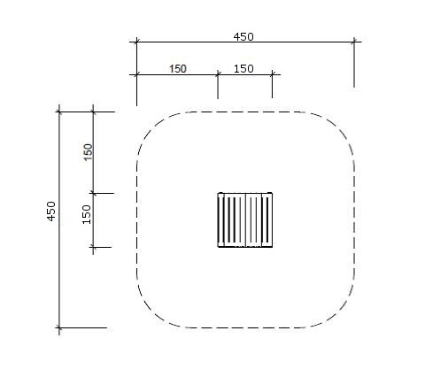 Sitzpodest Stahl vz 150/150/40